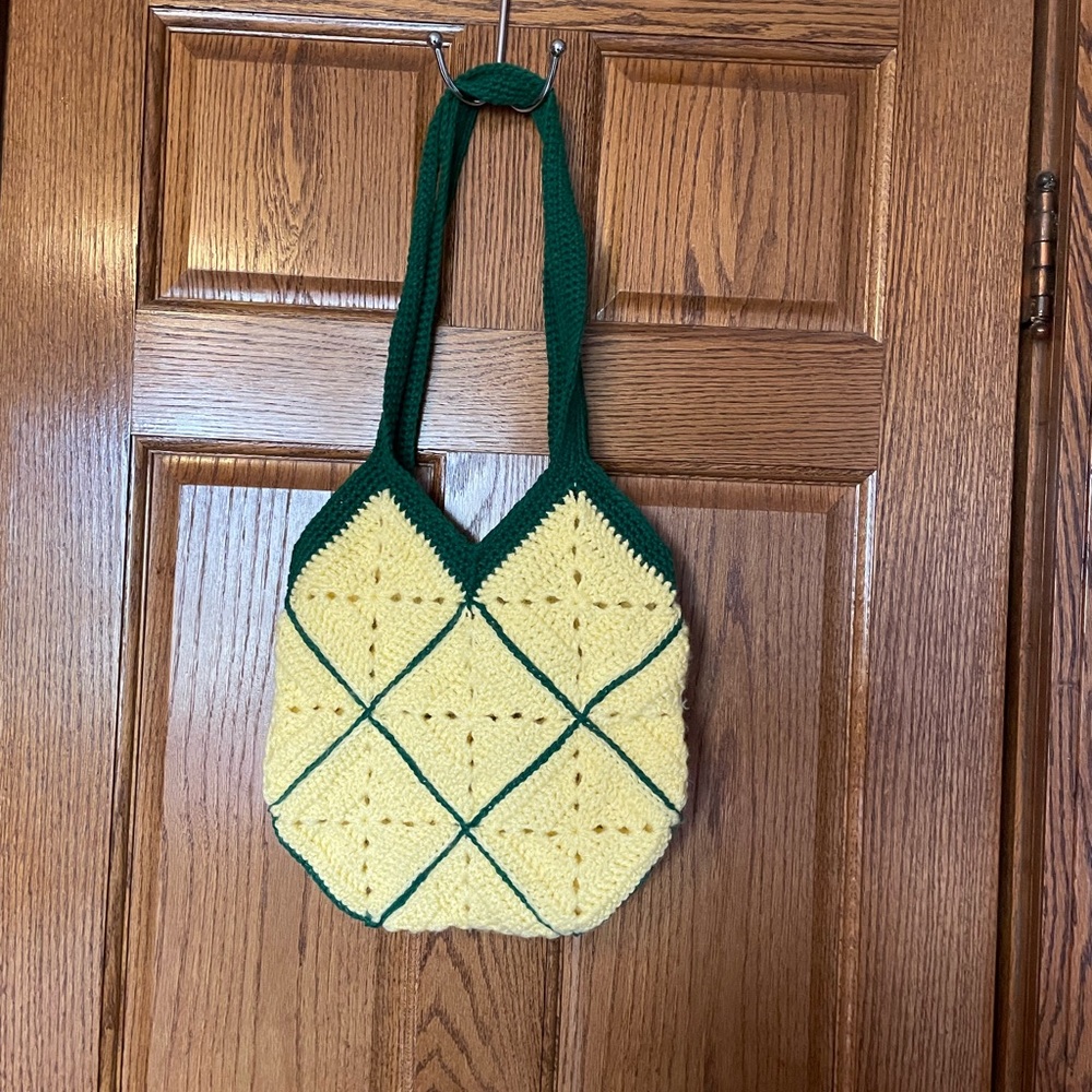 🦋3 for $10🦋 Handcrafted Pineapple Crochet Small Tote Bag
